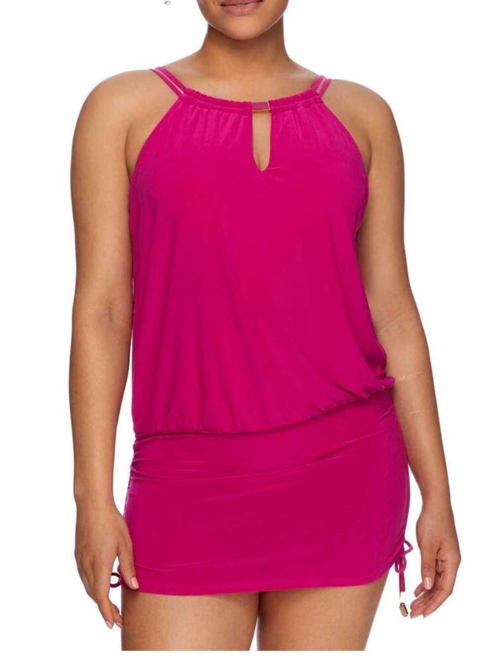 *NEW* with tags Magicsuit Women’s hot pink Halter Swim Dress - (ruby red) - 16W
